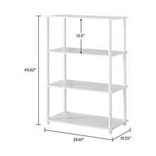 No Tools 4-Shelf Bookcase, White - 白色 - 查看 6