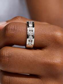 KAHOOT Nhẫn bạc 925 đính đá Moissanite 2.1 carat, thiết kế tối giản và thời trang, thích hợp làm quà tặng cho phụ nữ và các cặp đôi, lý tưởng để đeo hàng ngày, dự tiệc, hẹn hò, Giáng sinh, Halloween, Lễ Tạ ơn, sinh nhật, kỷ niệm và năm mới. - Bạc - Xem 6