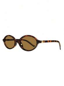 1 Pair Retro Oval Small Frame Fashion Glasses, Unisex, Stylish High-End Casual Daily Wear, Women Beach Accessory Glasses - Multicolor - View 11