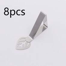 8pcs Stainless Steel Tablecloth Clips, Cat Paw Triangle Non-Slip Stainless Steel Tablecloth Clips, Outdoor Meeting Butterfly & Leaf Tablecloth Fixation Clips, Adjustable - Multicolor - View 12