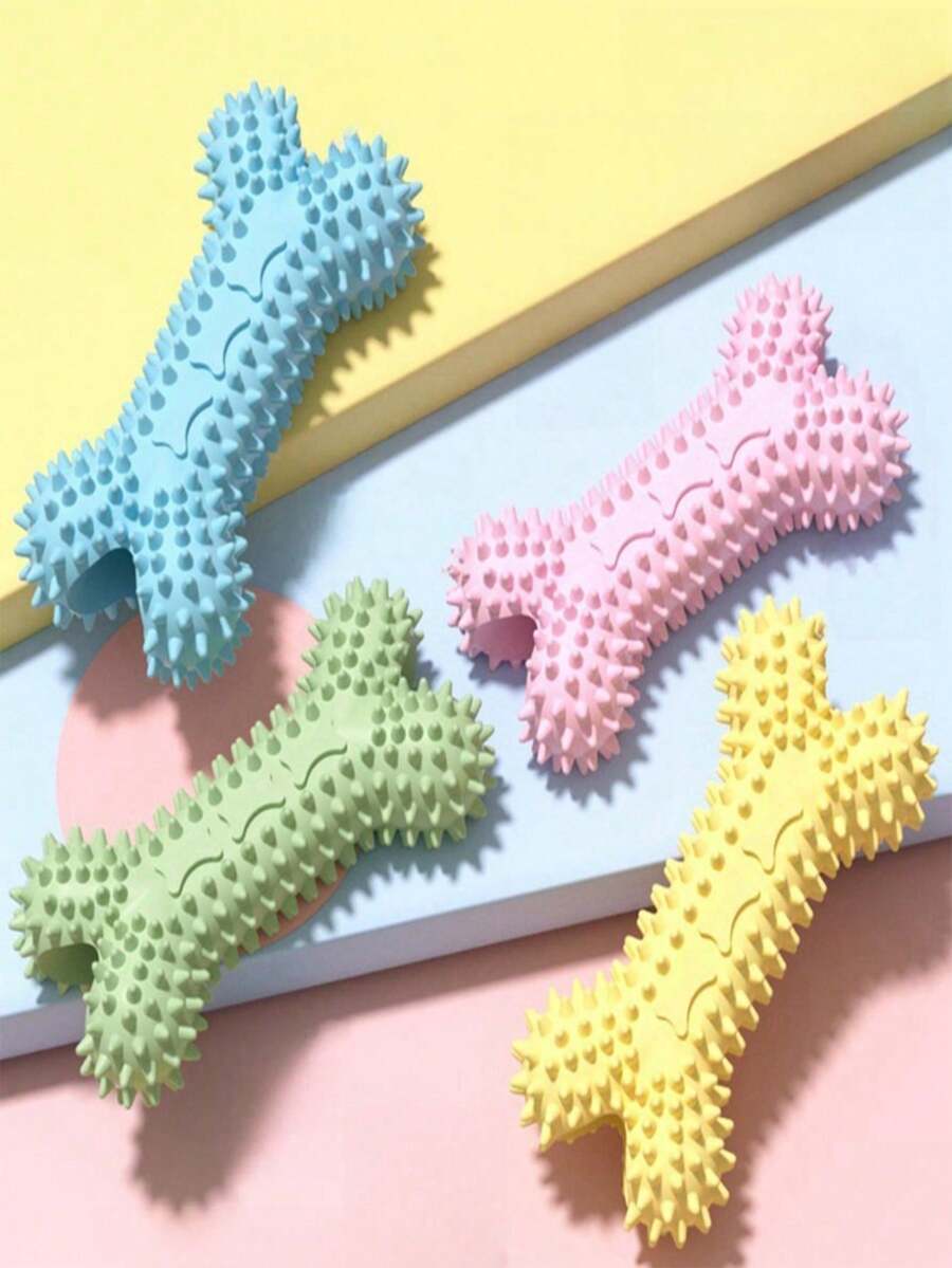 Juguetes para masticar para perros pequeños, hueso hueco con púas que ayuda a los cachorros a moler los dientes y aliviar el aburrimiento, suministros de bolas de masticación duraderas para mascotas - Multicolor - Ver 1
