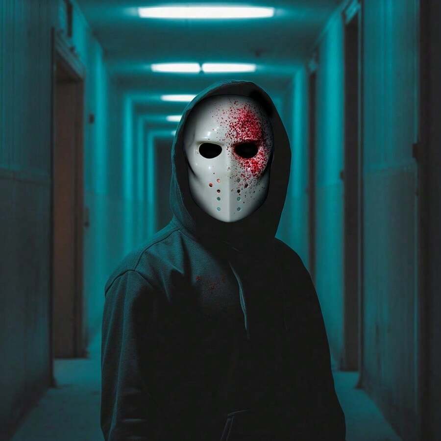1个血腥杀手曲棍球面具,万圣节派对服装配饰 - 查看 1