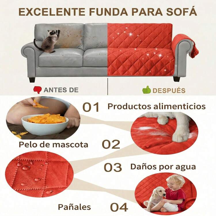 SERAPHINEX Sofa Slipcovers - Đỏ tươi + đỏ tía - Xem 4