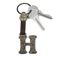 Metal Keychain With Engraved Initial And  Calendar - Handmade Gift Of Mexican Heritage - Letter H - View 5