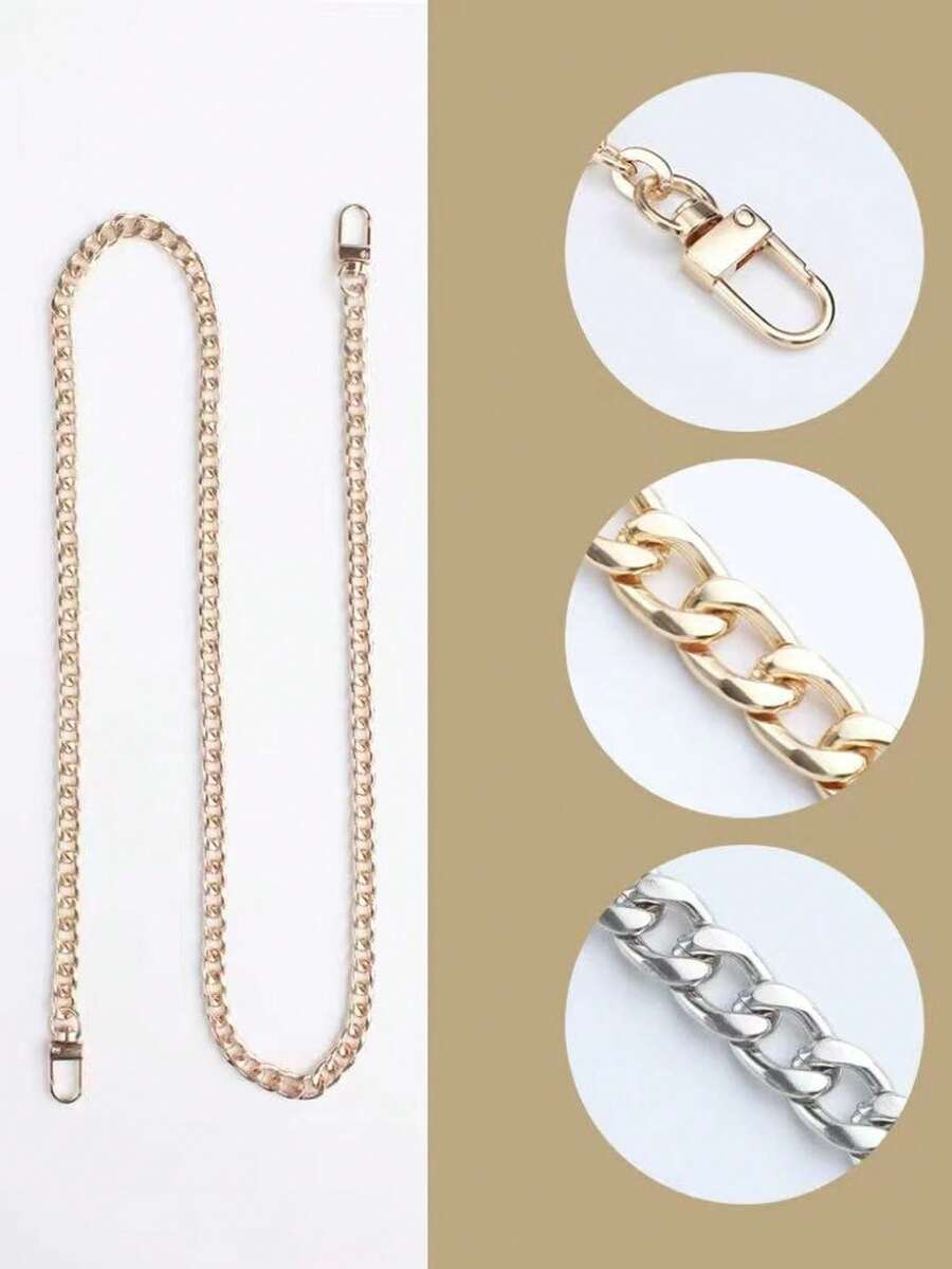 Metal Chain Strap For Women's Handbag, Detachable Shoulder Strap For DIY Bag Making, Replacement Crossbody Strap, Bag Accessories, Bag Decoration Chain Vacation Essentials Bag Straps Bag Charm Bag Chain Accessoires Teacher Gifts - Multicolor - View 1