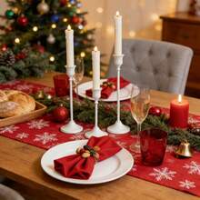 3件套白色金属烛台 - 高锥形烛台，适用于婚礼、家居装饰和餐桌 - 鈴鐺白色 - 查看 6