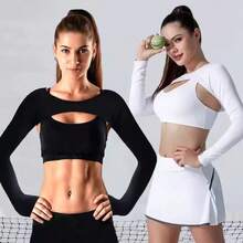 Áo len dài tay nữ, có ống tay chống tia UV, thích hợp cho các hoạt động ngoài trời như chơi golf, đạp xe, du lịch, lễ hội. - Bộ hai áo tay raglan - Xem 5