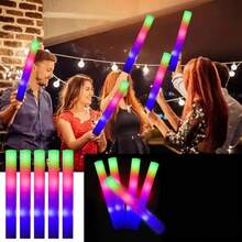50pcs Multi-Color Flashing LED Foam Glow Sticks - Bright Glow Sticks With 3 Modes, Plastic Casing, Long-Lasting LED Lights, Battery Operated With Button Cells - Perfect For Christmas, New Year's Eve, Weddings, Carnivals, Concerts And Parties - one-size - View 5