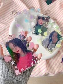 1个星形硬卡套，学生3英寸保护套，偶像小卡片展示挂件套装 - 彩色 - 查看 4