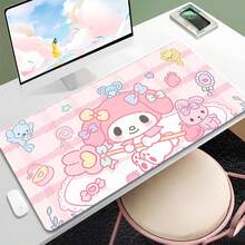 SANRIO 1pc Cute Mouse Pad - Large Kawaii-Style Pink Desk Mat Featuring , And ; A Large Mouse Pad Suitable For Laptops, Gaming, And Office Use - 1 - View 7