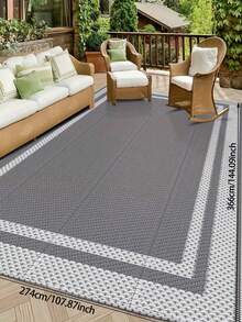 Outdoor Rug With Carrying Bag And 4 Ground Pegs (PP Material), Waterproof Double-Sided Rug Suitable For Patio, RV Camping And Outdoor Areas Like Deck, Balcony, Picnic And Beach - Airplane Frame - View 10