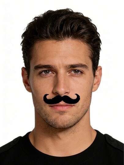 Fausse Moustache Enfant Kit Fausse Barbe Et Moustaches QIUMING - Autocollant Pour Déguisement Fête - 3 Couleurs Accessoire Fête Humour
