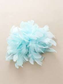1 Stück modische & elegante handgefertigte Feder Brosche Haarspange, farbenfroher Oversized Blumen Dekor als Accessoire für Frauenkleidung - Federblume - Übersicht 24