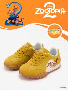 Disney Sản phẩm hợp tác độc quyền với Zootopia 2 | Một đôi giày thể thao trẻ em, giày thể thao Judy, giày thể thao Nick, phù hợp cho việc đi lại hàng ngày và các hoạt động ngoài trời trong kỳ nghỉ, vừa vặn thoải mái, chống trơn trượt, chống mài mòn và thoáng khí (Giày thể thao trẻ em, giày trẻ em, giày bé gái) - Màu vàng - Xem 1