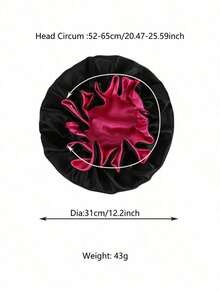 1pc Two Tone Satin Hat Silk Bonnet Satin Bonnet - Hồng - Xem 2