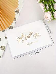 Libro de visitas personalizado - Libro de visitas de recepción de boda a medida, álbum de autógrafos de boda, álbum de fotos de celebración de compromiso, libro de visitas de boda básico, libro de visitas de boda elegante - Multicolor - Ver 5