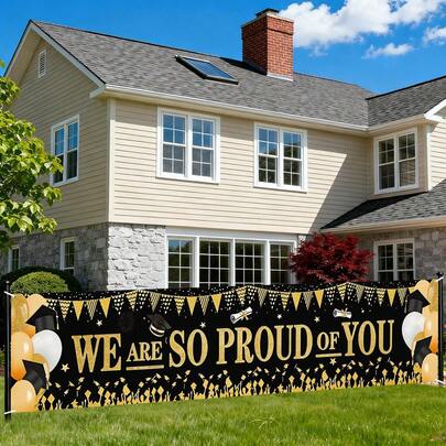 1 cái biểu ngữ trang trí "Chúng tôi tự hào về bạn", Biểu ngữ chúc mừng tốt nghiệp năm 2026, Trang trí sân vườn cho lễ tốt nghiệp