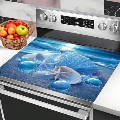 1pc, Ocean Shell, Non-Slip Top Cover, Scratch-Resistant Rubber Protective Cover. Can Be Used As A Protective Pad For Coffee, Quick-Drying Rubber Anti-Slip Protective Pad, Very Suitable For Coffee Bars, Home Additions, Fashion Anti-Slip And Scratch, Very Suitable For Table Parties.