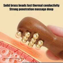Dụng cụ massage mũi bằng gỗ Guasha, lược cầm tay có hạt đồng chống tĩnh điện dùng cho mặt, mũi, mắt, thư giãn các huyệt đạo. - Nhiều màu - Xem 9
