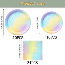 Matte Ombre Purple Disposable Tableware Set, 7/9 Inch Party Plates, Disposable Paper Plates, Cups, Napkins, Suitable For Holidays, Weddings, Engagements, Birthdays, Parties, Celebrations - Multicolor - View 9