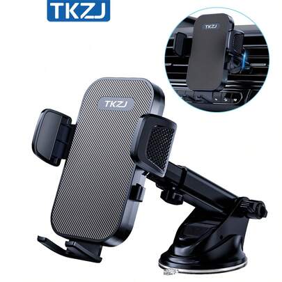  TKZJ T006 二合一车载手机支架，便捷夹式通用车载手机支架，适用于仪表盘和空调出风口