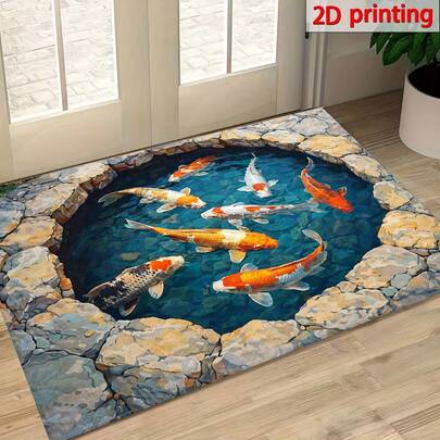 1pc Polyester Drainage Mat, Suitable For Kitchen, Living Room, Entrance, Balcony, Home Decor, Anti-Pollution, Coffee Shop, Bar, Holiday, Party, Bedroom, Bathroom, Laundry Room