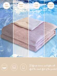 1pc Pink Breathable Digital Printed Quilt Cover Set - Includes 1pc Quilt Cover (Inner Filler Not Included), Soft & Airy, Modern Farmhouse Style, Cool & Comfortable, Summer Bedding, Textured Material - Bean Paste Color - View 8