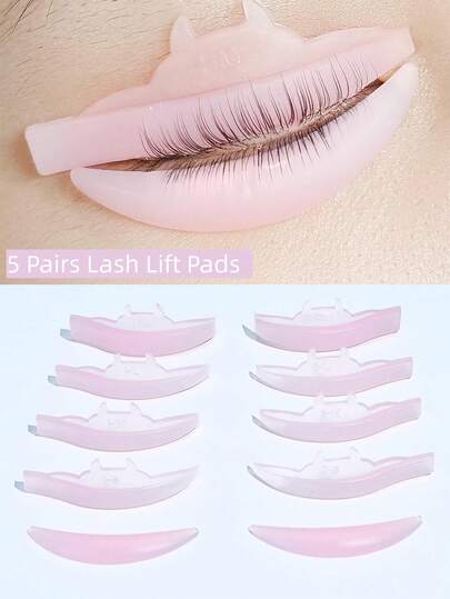PERMANIA 5对装可爱硅胶睫毛夹垫 | 可水洗 | 上下睫毛卷翘保护垫 | 居家美睫DIY好帮手