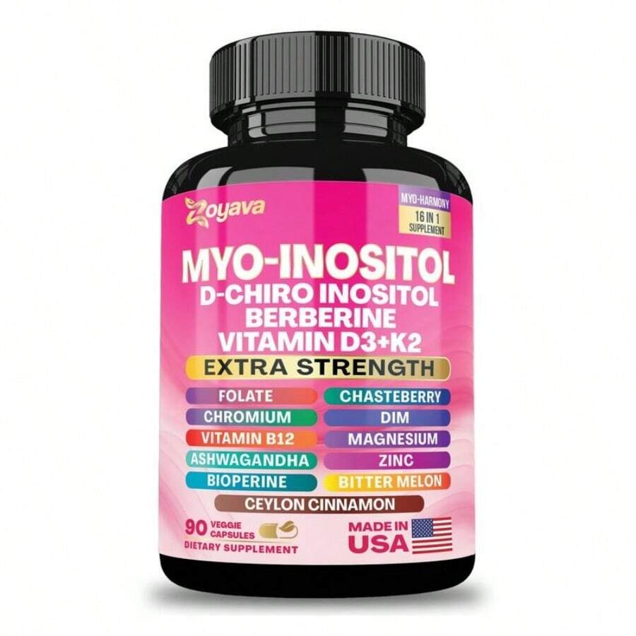 Miriyalyad Zoyava Hormones & Cycle Support - Women's All-In-One Supplement - With Myo-Inositol, D-Chiro Inositol & 13+ Extra Strength Ingredients - 90 Vegan Capsules - MADE IN USA - 1 CÁI - Xem 1