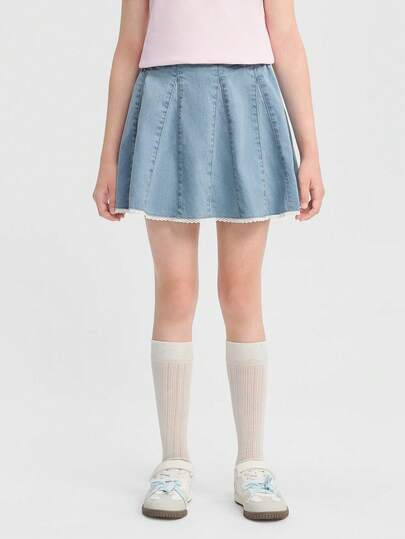 Balabala Girls Denim Skirt Stylish Durable Soft Casual Everyday Fashion Summer Skirt 2026