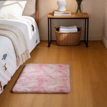 Mother's Day . Wedding Gift | Spring/Summer Soft Long Carpet, Bedroom/Living Room Suitable, Pink Tie-Dye Fluffy Shaggy Bedside Rug, Long Plush Non-Shedding, Girls Room Home Decor - Multicolor - View 13