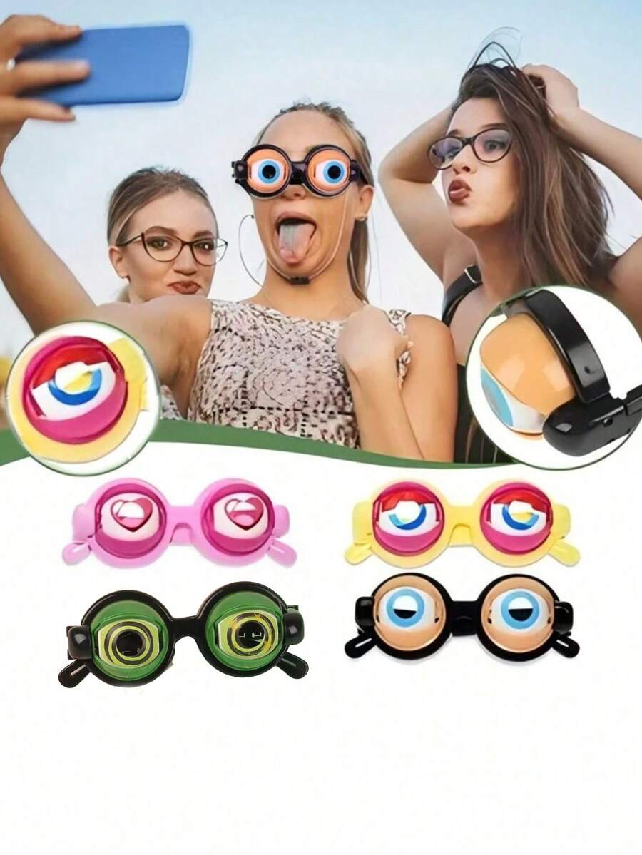 1 Cặp kính mắt ngộ nghĩnh, phụ kiện chụp ảnh độc đáo, quà tặng trang trí tiệc tùng, đồ chơi nhựa mắt nhấp nháy, trò ảo thuật thú vị cho người lớn. - Xem 1