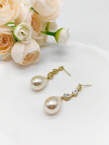 1 Đôi bông tai Zirconia thời trang và thanh lịch, phù hợp cho phụ nữ đeo hàng ngày và dự tiệc, quà tặng trang sức. - giọt nước - Xem 5
