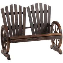 Garden Bench With Armrests, Seat, Garden Furniture, Rustic Bench, Solid Wood, Dark Brown, 108 X 66 X 95 Cm - Dark Brown - View 9