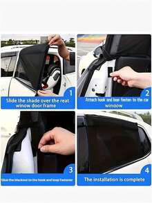 Bộ 4/2 tấm lưới che nắng cho xe hơi, chống tia UV, dùng được cho cả ô tô và SUV, bảo vệ sự riêng tư, giảm chói và côn trùng, chất liệu thoáng khí, rèm xe hơi thiết yếu. - A - Xem 8