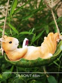 Decoraciones de resina creativas de ardilla y mono trepadores de cuerda | Adornos colgantes para árboles del jardín, decoración exterior, estilo rústico, tema de Pascua - Múltiples estilos - Ver 9