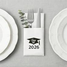 10pcs Class Of 2026 Congrats Graduation Napkins, Congrats! You Did It Graduation Party Decorations, Happy Graduation Tableware Decorations, Graduation Party Napkins - View 5