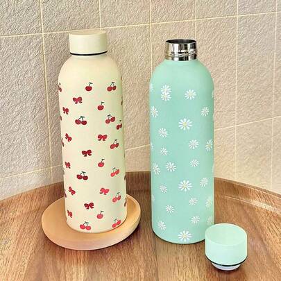 Bình giữ nhiệt bằng thép không gỉ 500ml/16.9oz, bình chân không di động với lớp phủ cao su, thích hợp cho gia đình và các hoạt động thể thao ngoài trời, món quà tuyệt vời cho gia đình và bạn bè trong mùa tựu trường.