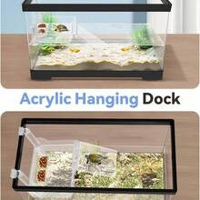 Large Acrylic Turtle Basking Platform With Feeding Dish And Adjustable Ramp, Non-Slip And Durable, Height Adjustable Hanging Shelf. Suitable For Small Turtles, Reptiles And Aquatic Pets (Large Set) - View 6