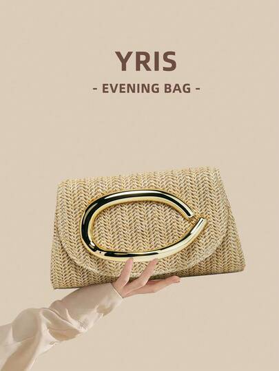 Túi xách cầm tay bằng vải dệt màu mơ, có nắp gập, trang trí vàng, thể hiện sự thời trang và thanh lịch, có thể cầm tay/xách tay/đeo vai/đeo chéo, phù hợp cho đám cưới/tiệc tùng/lễ hội/sự kiện trang trọng.