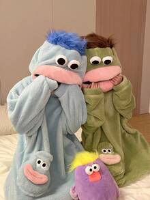 女士舒适珊瑚绒连帽浴袍（1件装） - 保暖柔软的家居服，带口袋，可机洗 - 秋冬季理想之选 - 彩色 - 查看 2