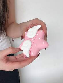 Ốp bảo vệ tai nghe Bluetooth không dây hình cánh thiên thần màu hồng và ngôi sao, phù hợp với Apple thế hệ thứ 3 và thứ 4. - Hồng - Xem 2