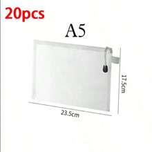1/5/10/20 chiếc túi đựng tài liệu trong suốt, có ba kích cỡ: A4/A5/A6. Gói 1 chiếc, cỡ S/M/L. Túi đựng tài liệu có khóa kéo, túi đựng đồ chơi xếp hình, túi đựng bút chì, túi đựng hồ sơ, túi đựng văn phòng phẩm, túi quà tặng, đồ dùng học tập, đồ dùng học sinh. - Lưới trắng - Xem 15