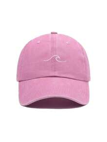 1 chiếc mũ lưỡi trai mới đã giặt, họa tiết sóng tối giản thêu, mũ unisex, mũ snapback đa năng dành cho học sinh. - mũ bóng chày - Xem 16