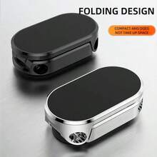 1pc Foldable Magnetic Car Phone Holder, 360° Rotatable Magnetic Phone Stand, Magnetic Dashboard Phone Mount, Suitable For All Smartphones (Silver + Black) - Multicolor - View 8
