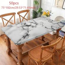 1件装弹力包边桌布，轻便可水洗，黑白大理石纹弹力桌布，现代简约设计，适合作为乔迁礼物、家居装饰、家庭聚会、户外装饰、节日庆典、室内/室外使用。 - 彩色 - 查看 12