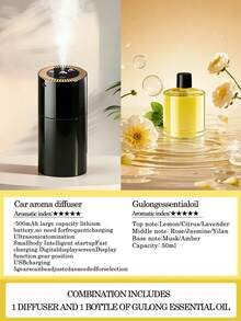 极简黑色香薰机，USB充电，6种精油可选。静音运行，适合夜间使用。顶部环形LED灯。适用于桌面、床头柜等多种场景，多功能用途：卧室助眠、客厅香氛、办公室舒缓压力、车载除臭。一机多用，为生活增添仪式感。 - 黑色 - 查看 24