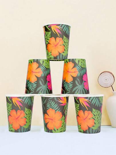 Bộ 10/30/50 chiếc cốc giấy dùng một lần kiểu Hawaii, cốc uống nước dùng một lần mùa hè, cốc hoa dâm bụt Hawaii, đồ dùng tiệc Tiki mùa hè, đồ uống, cốc Aloha Hawaii, đồ trang trí tiệc cho tiệc Aloha Tiki Luau nhiệt đới, tiệc bãi biển, hồ bơi.