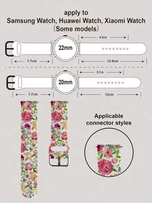 1条鲜艳红色花卉图案柔软弹性透气舒适腕带，适用于三星、荣耀智能手表，尺寸可选38mm、40mm、41mm、42mm、46mm、45mm、44mm、49mm；时尚休闲多色硅胶表带，适用于苹果手表Ultra系列SE/11/10/9/8/7/6/5/4/3/2/1 - 彩色 - 查看 13