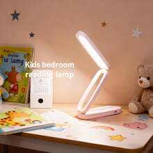 Rechargeable LED Folding Desk Lamp, Easy To Carry, Three-Level Brightness Adjustable Small Reading Lamp, Eye Friendly Learning Lamp, Portable Desk Lamp, Suitable For Home, Office And Travel - 彩色 - 查看 1